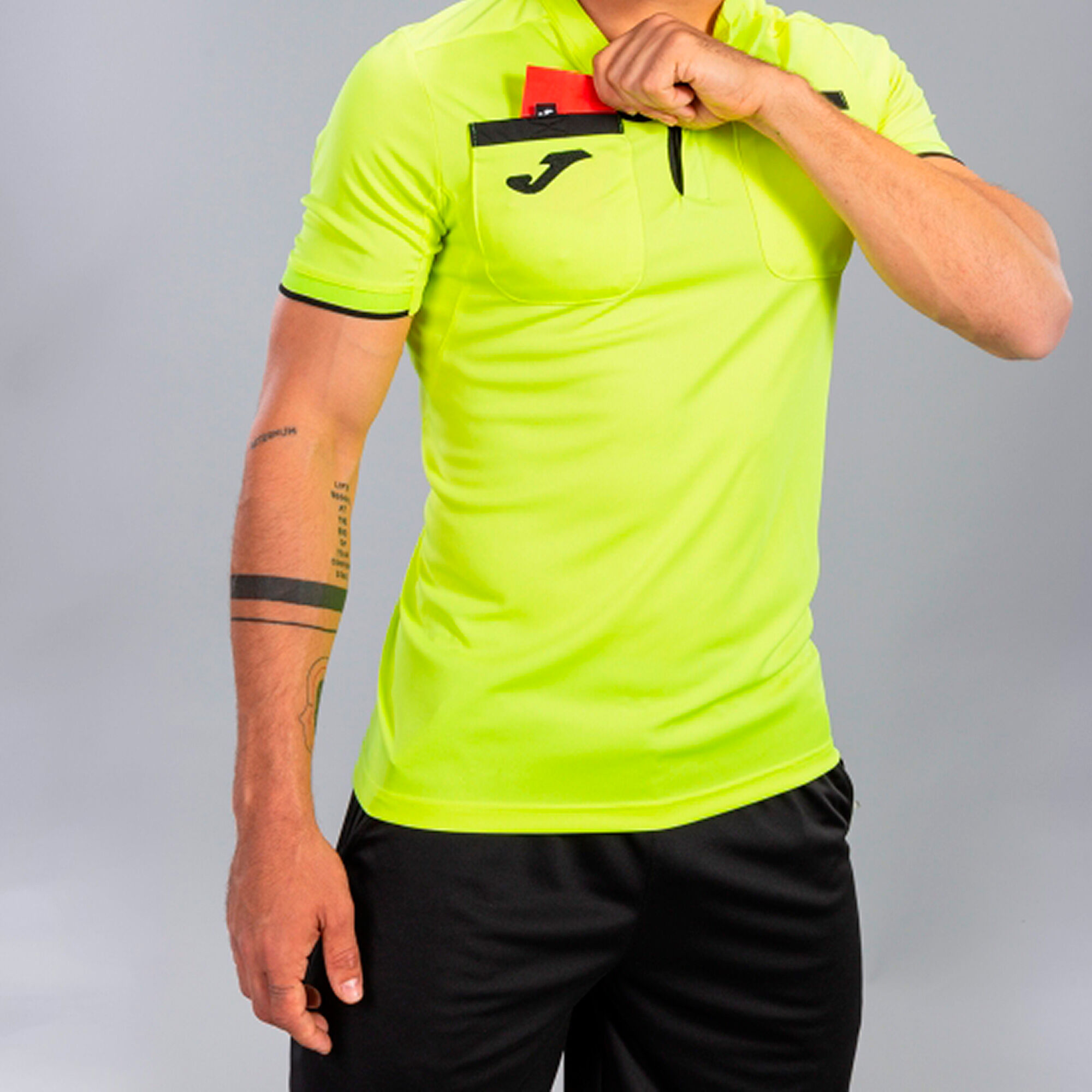 Koszulka z krótkim rękawem mężczyźni Referee fluorescencyjny zólty