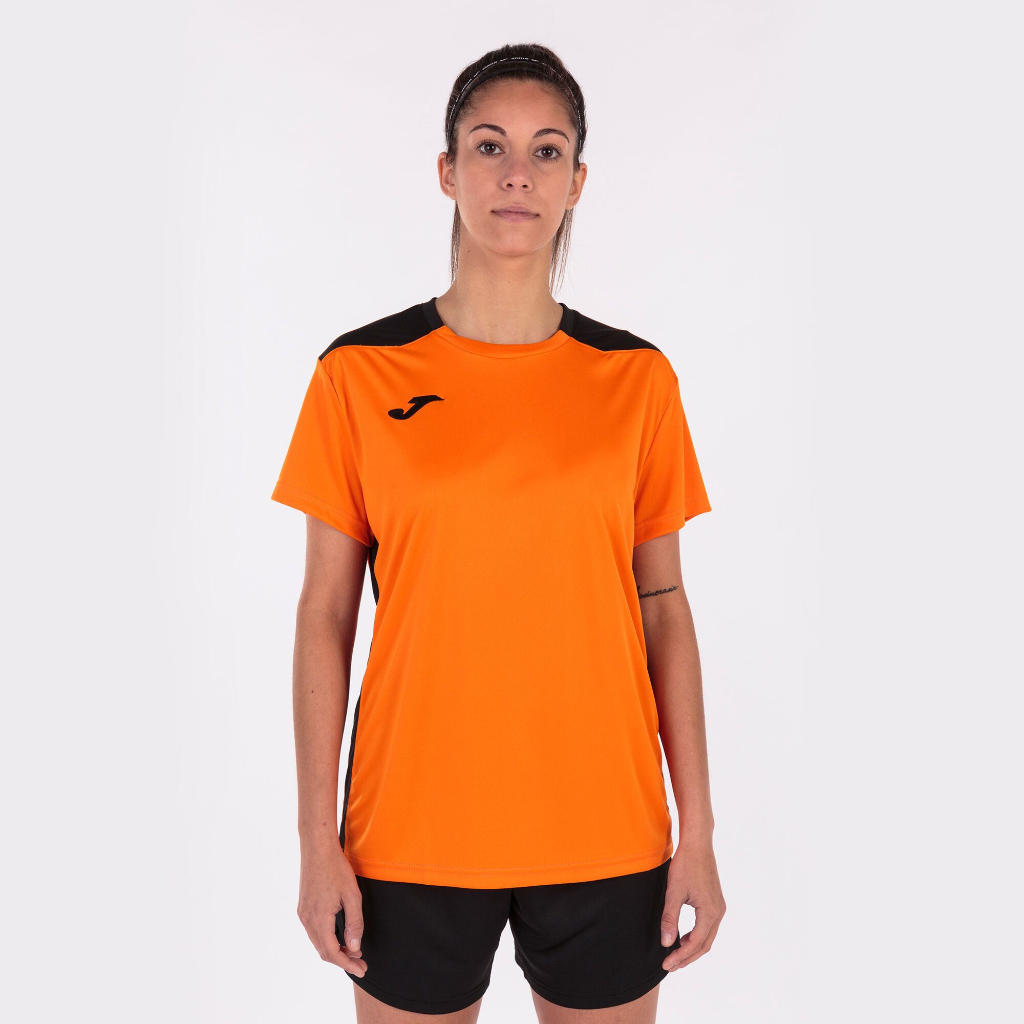 T-shirt manga curta mulher Championship VI laranja preto