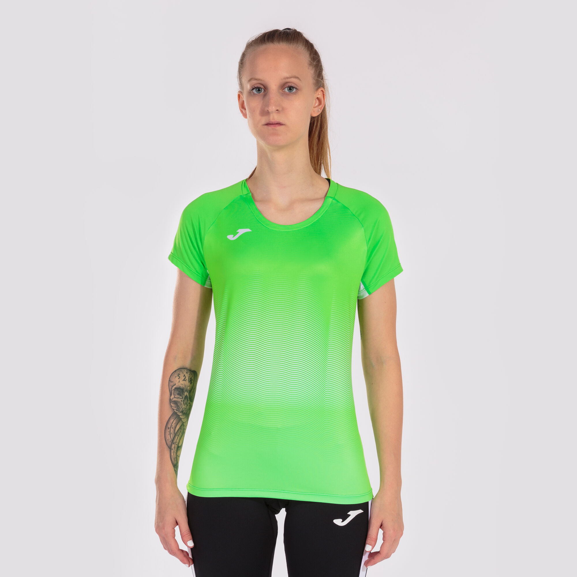 Shirt short sleeve woman Elite VII fluorescent green white