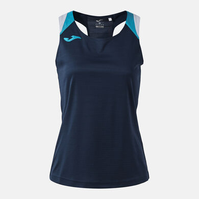 Tricou cu bretele damă Terra bleumarin &icirc;nchis turcoaz fosforescent