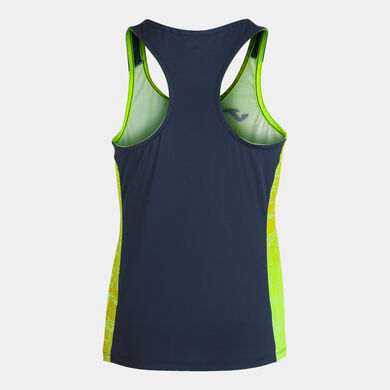 Tank top woman Elite VIII fluorescent yellow navy blue