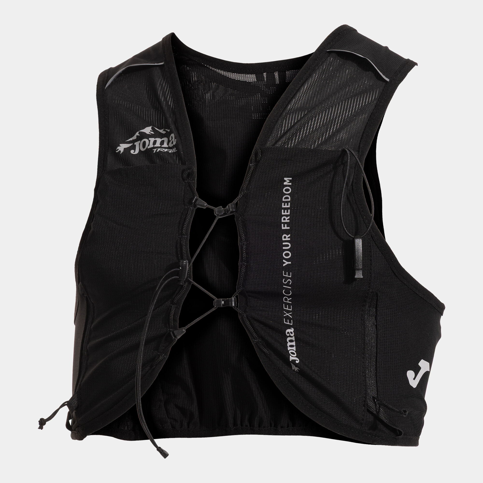 ウォーキング・ランニングウェア Charbon LIMONTA NYLON FOODED VEST BLACK Trail-running hydration vest R-Nature black | JOMA®