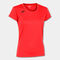 T-shirt manga curta mulher Record II coral fluorescente