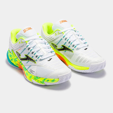 Pantofi sport T.Open 23 FederaȚia InternaȚională De Padel clay unisex alb verde lamâie