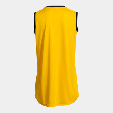 Camiseta sin mangas mujer Final Basket III amarillo negro