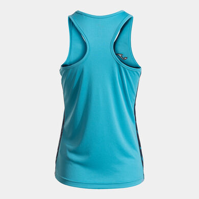 Camiseta tirantes mujer Olimpiada turquesa fl&uacute;or dark navy