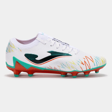 Botas fútbol Striker 25 terreno firme FG blanco