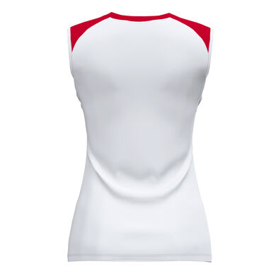 Sleeveless t-shirt woman Supernova II white red