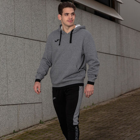 Hooded sweater man Confort II melange gray black