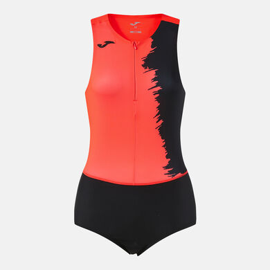 Costume intero donna Picasho corallo fluorescente nero