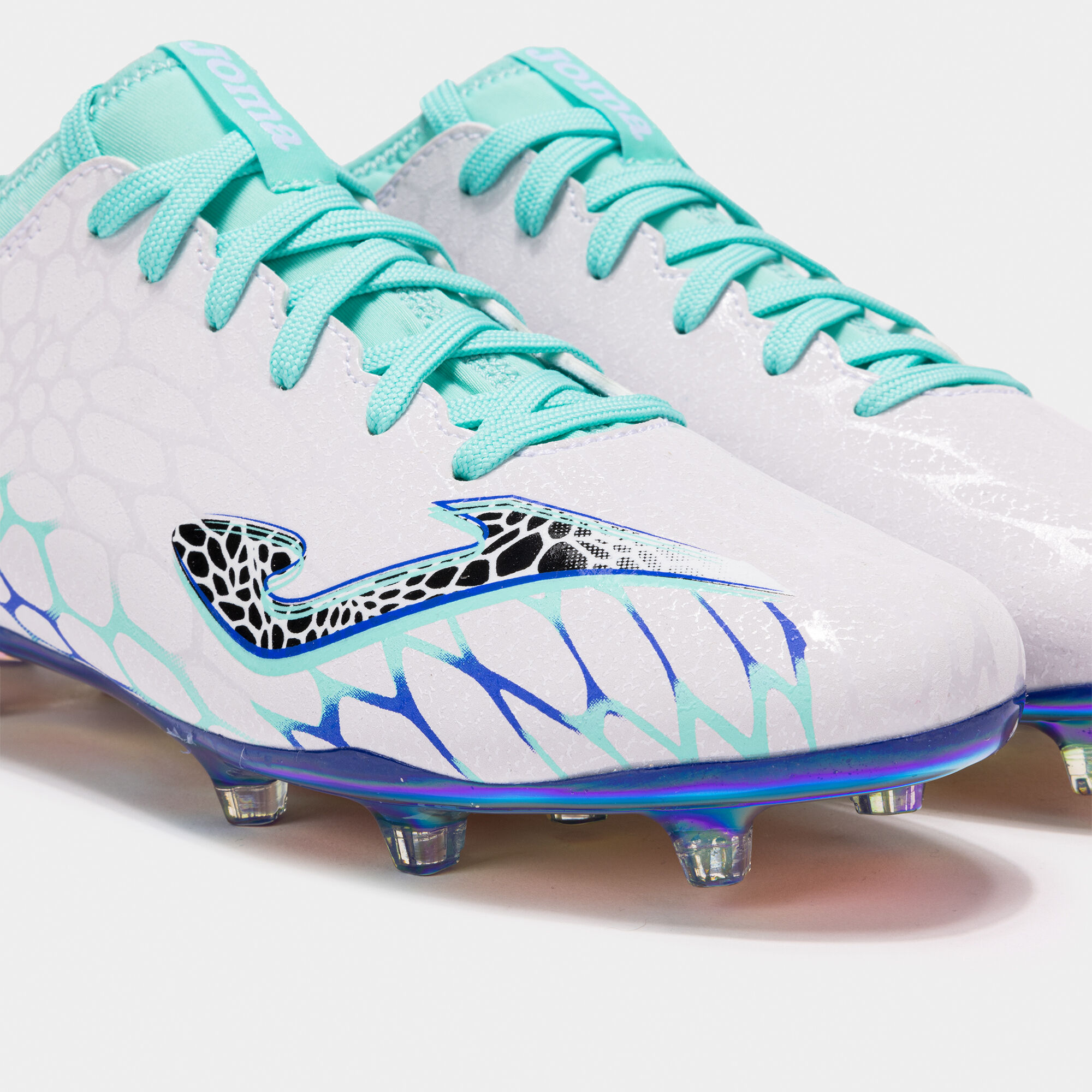 Football boots Donosti Cup Gol 24 firm ground FG white turquoise JOMA
