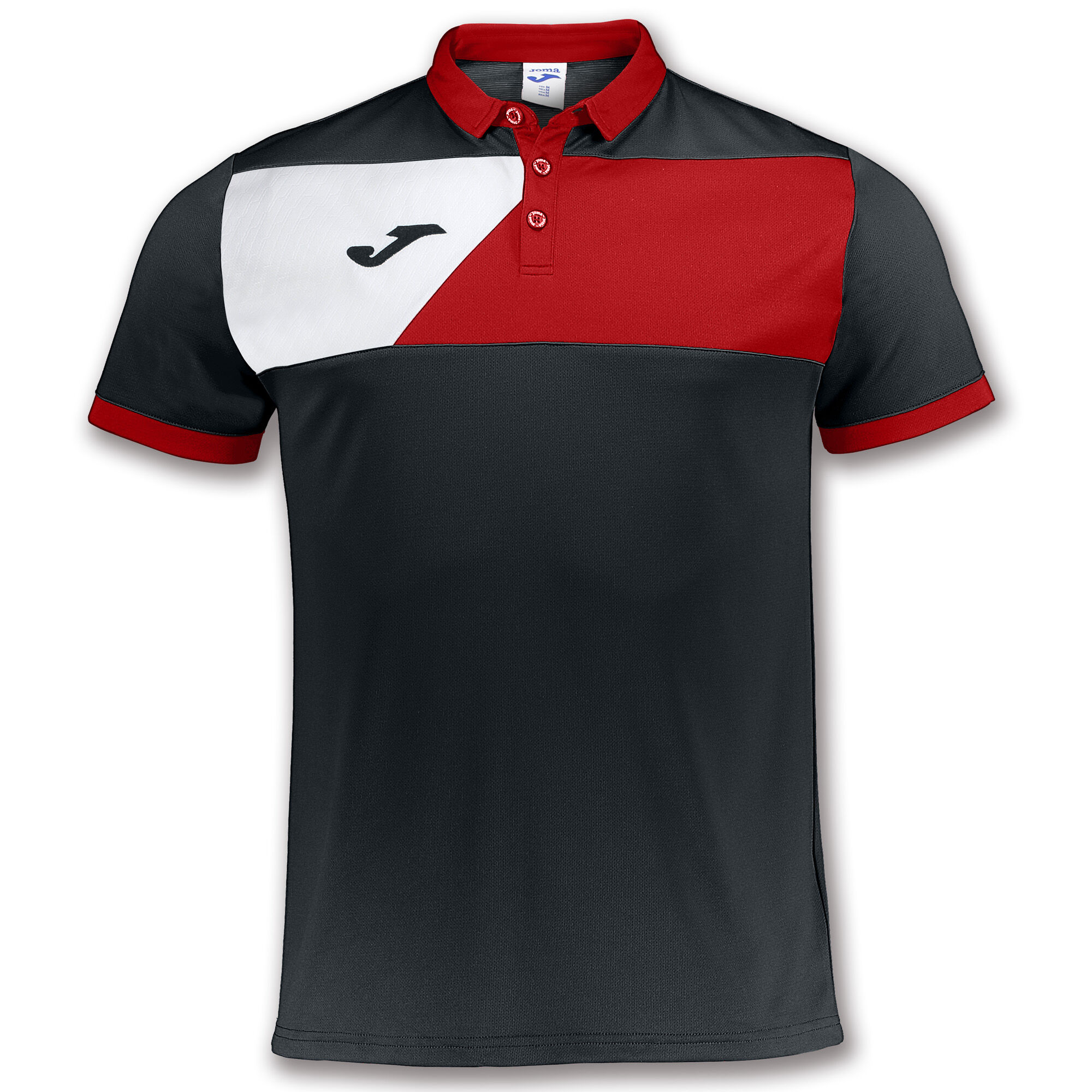 POLO MANCHES COURTES HOMME CREW II NOIR ROUGE
