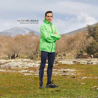 Chubasquero hombre R-Trail Nature verde flúor