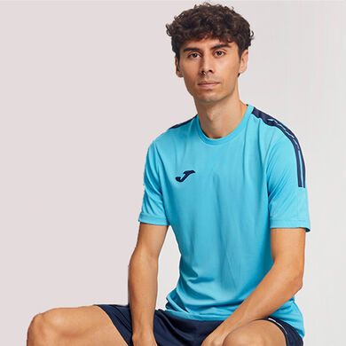 Camiseta manga corta hombre Olimpiada turquesa fl&uacute;or marino