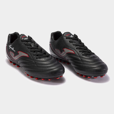Botas fútbol Aguila 23 césped artificial AG negro rojo