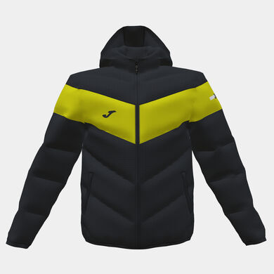 Anorak mężczyźni Park czarny limonkowy
