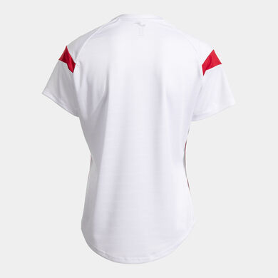 Maglia maniche corte donna Montreal bianco rosso