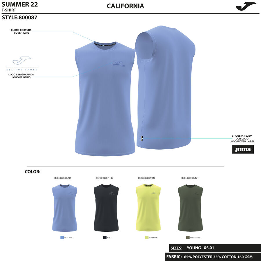 CAMISETA SIN MANGAS CALIFORNIA