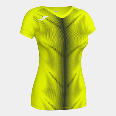 Maglia a manica corta donna Olimpia giallo fluorescente nero