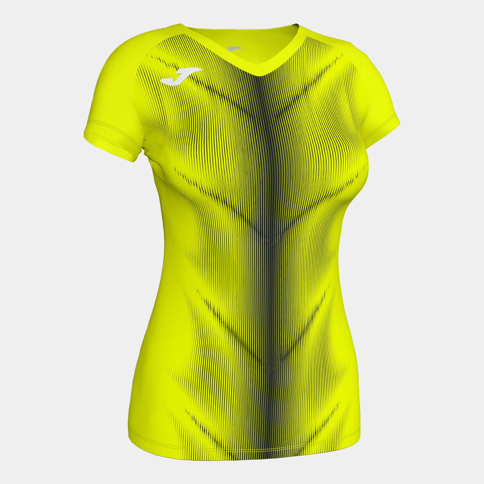 Shirt short sleeve woman Olimpia fluorescent yellow black