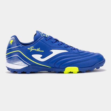 Football boots Aguila 25 turf royal blue fluorescent yellow