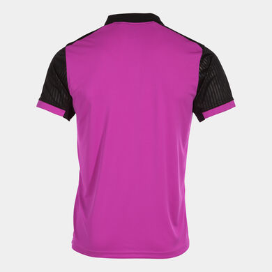 Polo manga corta hombre Montreal rosa flúor negro