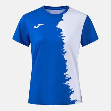 Tricou cu m&acirc;necă scurtă damă Picasho albastru regal alb
