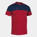 CAMISETA MANGA CORTA HOMBRE CREW V ROJO MARINO