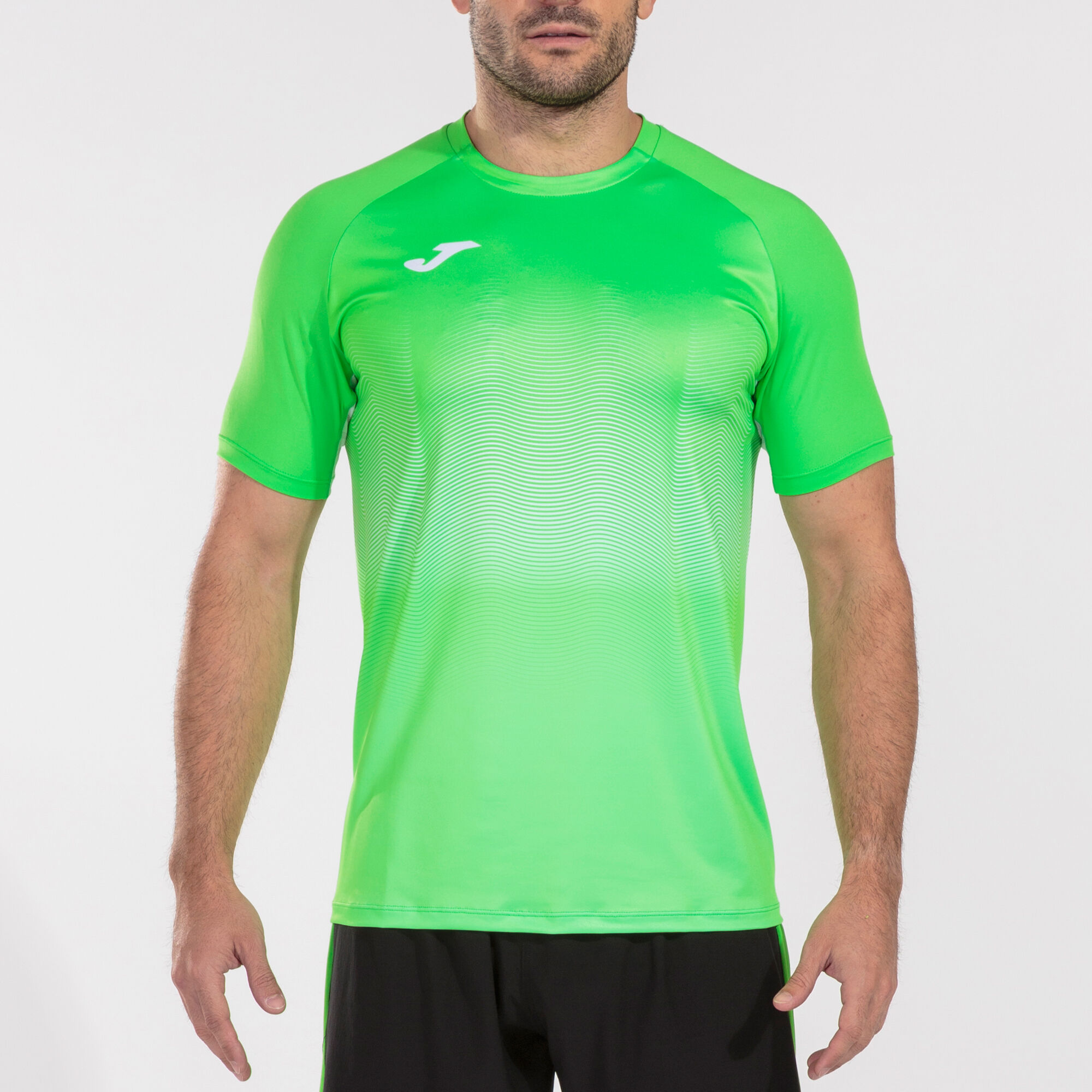 Shirt short sleeve man Elite VII fluorescent green white
