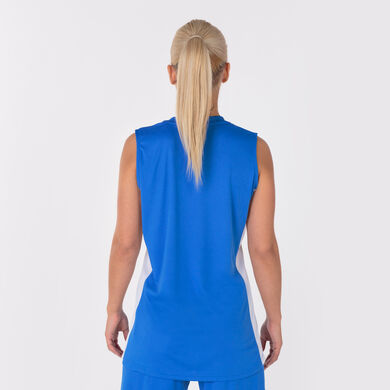 T-shirt de alça mulher Cancha III azul royal branco