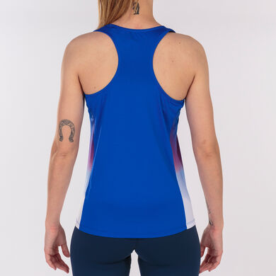 Tricou cu bretele damă Elite VII albastru regal alb roșu