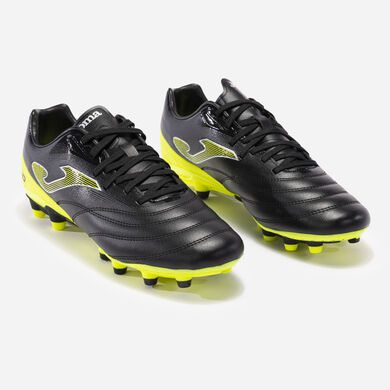 Buty piłkarskie Numero-10 23 utwardzony grunt FG czarny fluorescencyjny zólty