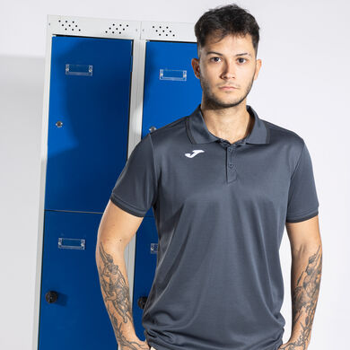 Polo shirt short-sleeve man Combi Premium dark gray black