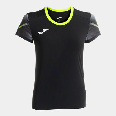 Camiseta manga corta mujer Elite XI negro amarillo flúor