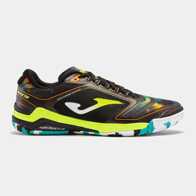 Pantofi sport fotbal în sală Invicto 23 indoor negru galben fosforescent