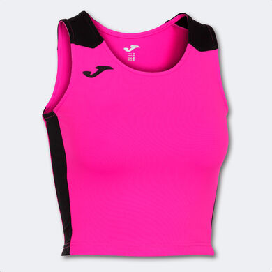 Top mujer Record II rosa fl&uacute;or negro