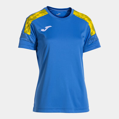 Tricou cu mânecă scurtă damă Championship VIII albastru regal galben