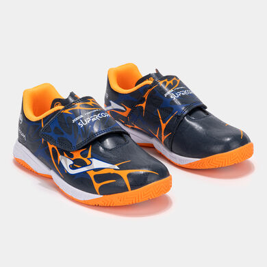Futsal shoes Super Copa Jr 25 indoor junior navy blue fluorescent orange
