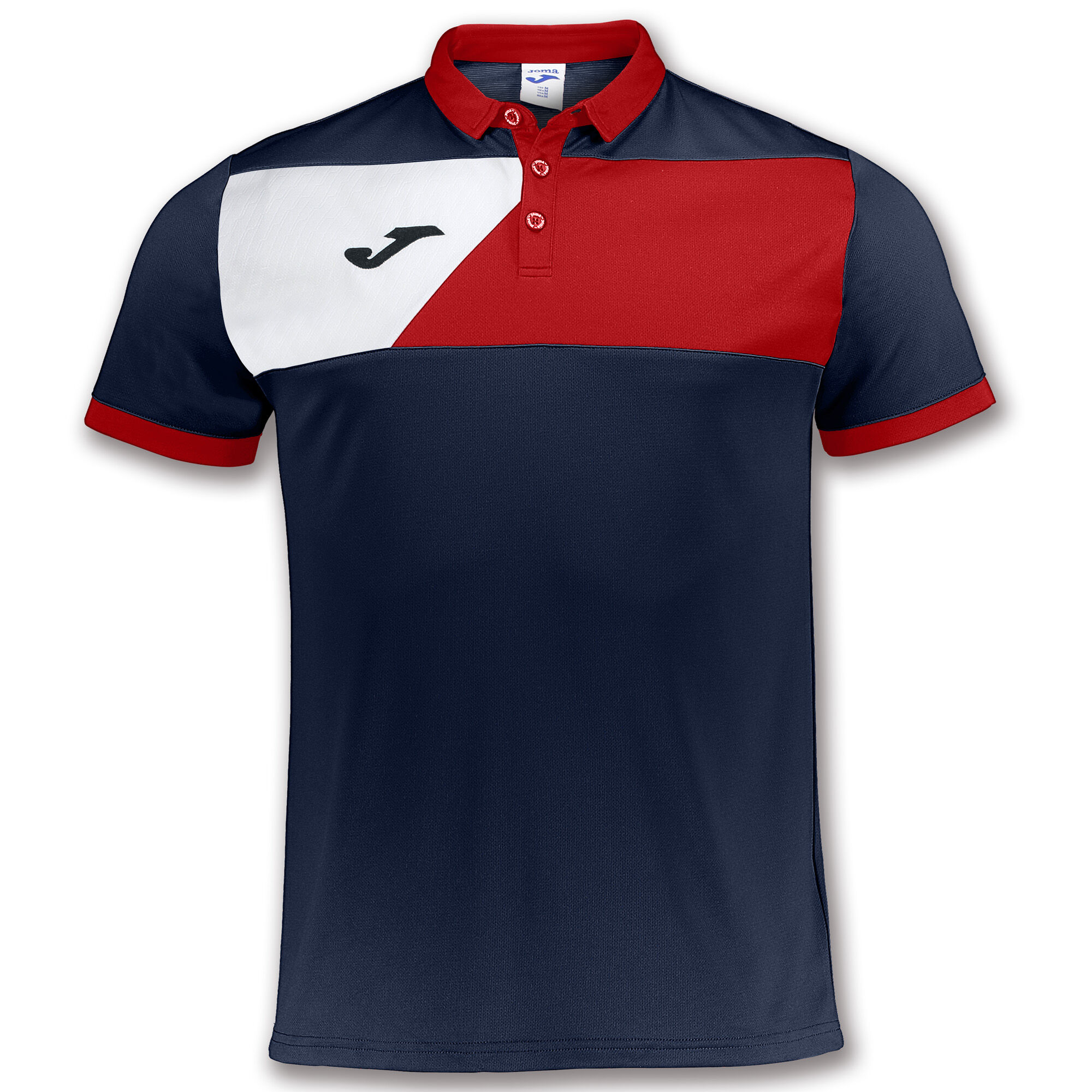 POLO MANCHES COURTES HOMME CREW II BLEU MARINE ROUGE