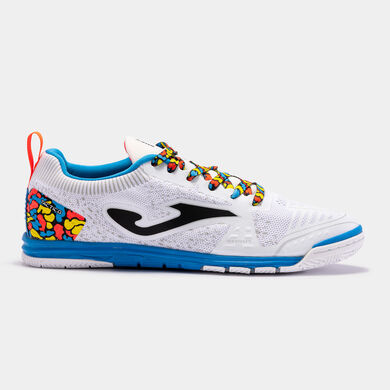 Pantofi sport fotbal în sală Tactico 22 indoor alb albastru regal