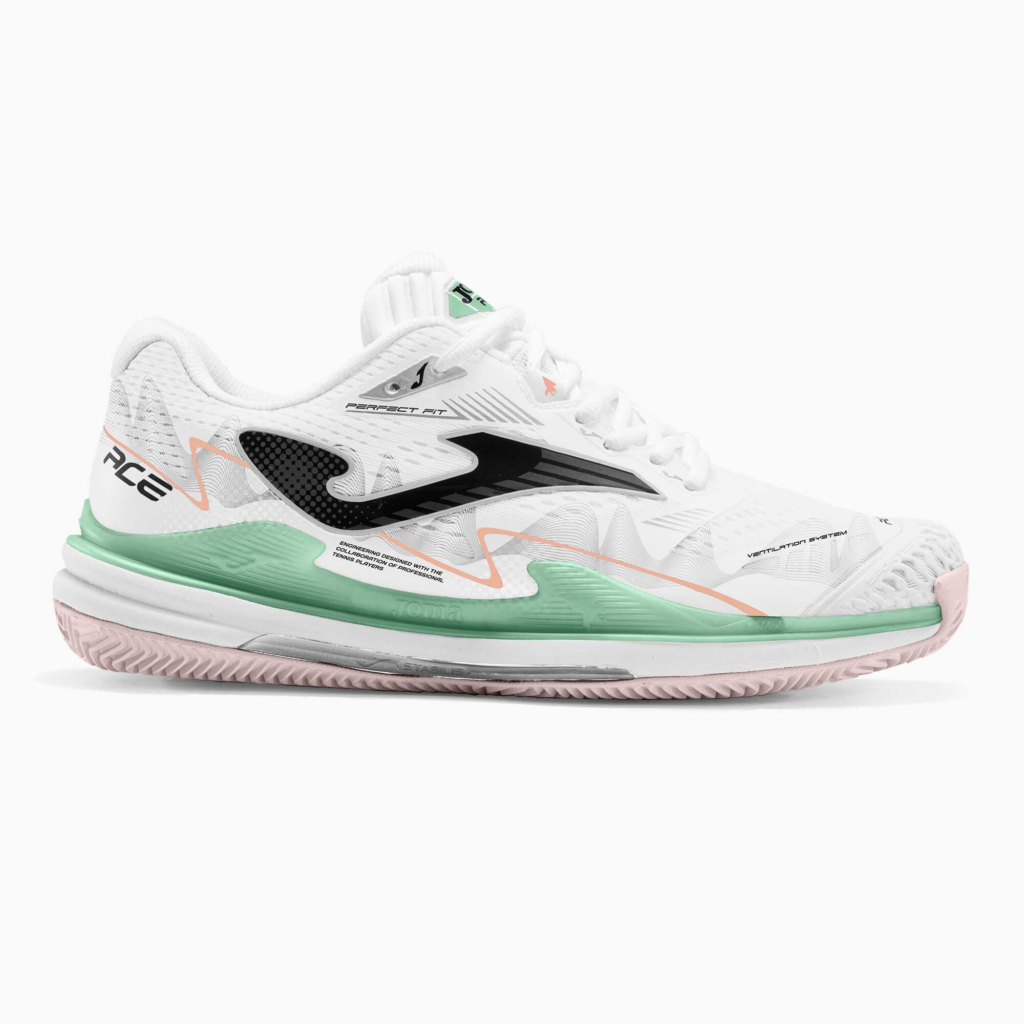 Shoes Ace Lady 24 clay woman white green