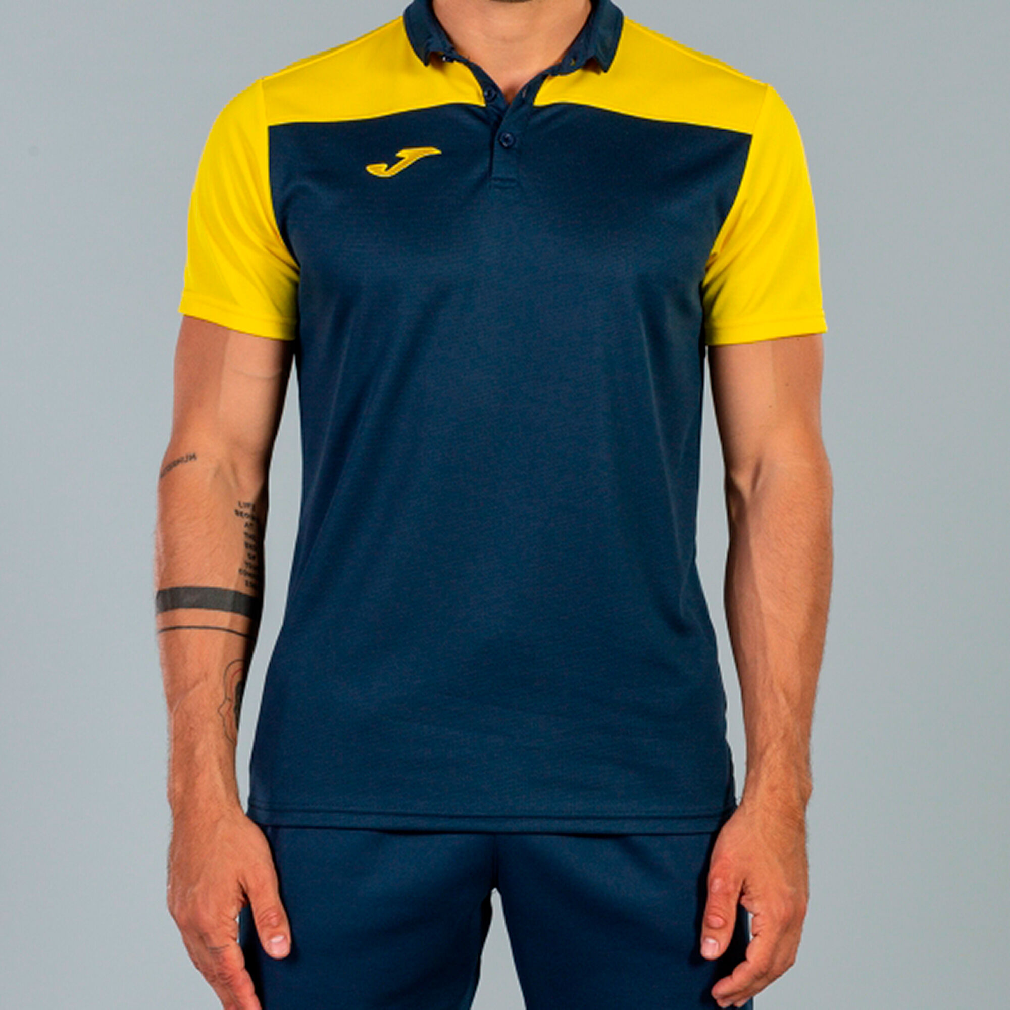 Blue and yellow polo t shirt discount