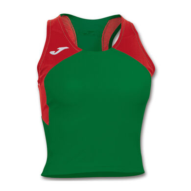 Sleeveless t-shirt woman Record green red