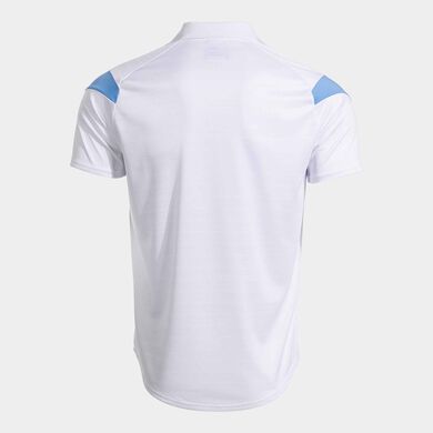Pólo m/c homem Montreal branco azul-celeste