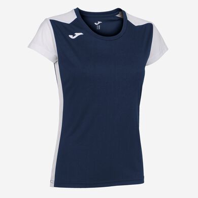Camiseta manga corta mujer Record II marino blanco