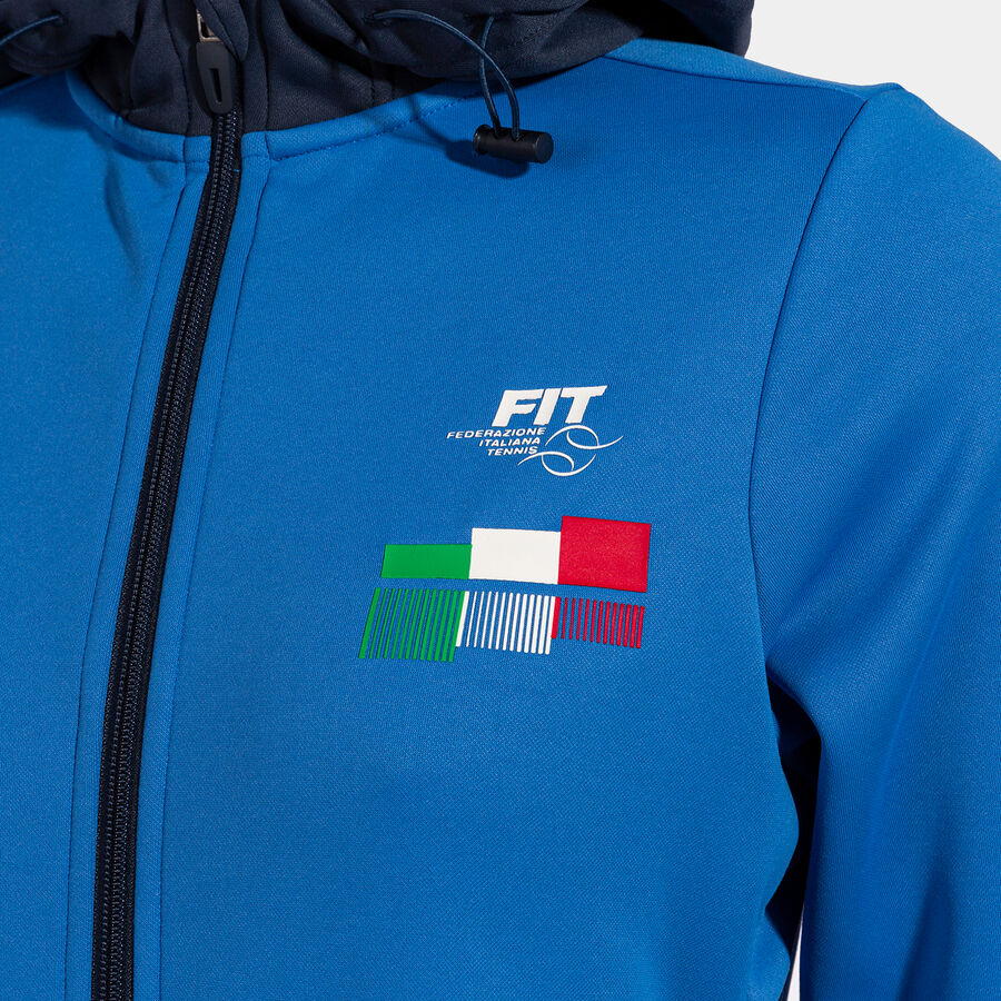 CHAQUETA CON CAPUCHA FED. ITALIA TENIS