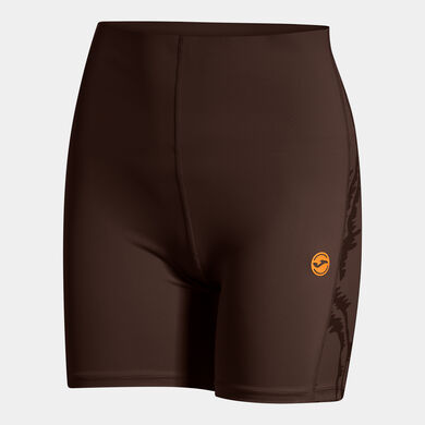 Short tights woman Indoor Gym brown orange