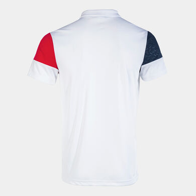 Polo manga corta hombre Crew V blanco rojo marino