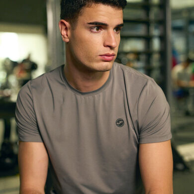 Shirt short sleeve man Indoor Gym gray