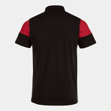 Polo manga corta hombre Crew V negro rojo